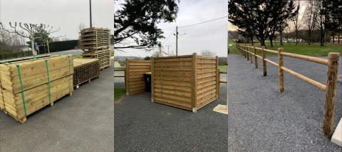 Jardinière – Clôture – Cache-container – Clôture double lisses