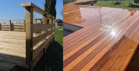 Terrasse Pin traité et Cumaru